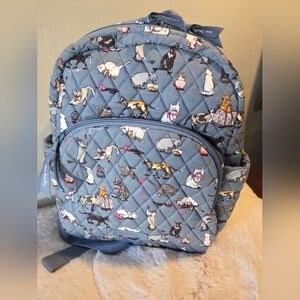 Vera Bradley Small Backpack In Cat's Meow Pattern